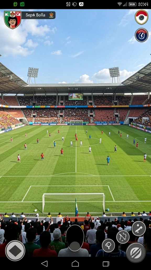 Tangkapan layar ini menunjukkan aksi mendebarkan di lapangan sepak bola.