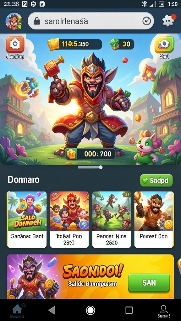Tampilan upgrade karakter dengan item baru.