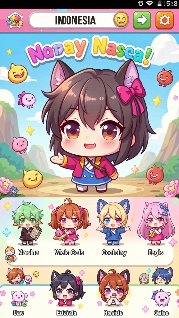 Screenshot menampilkan grafis yang memukau dengan warna cerah.