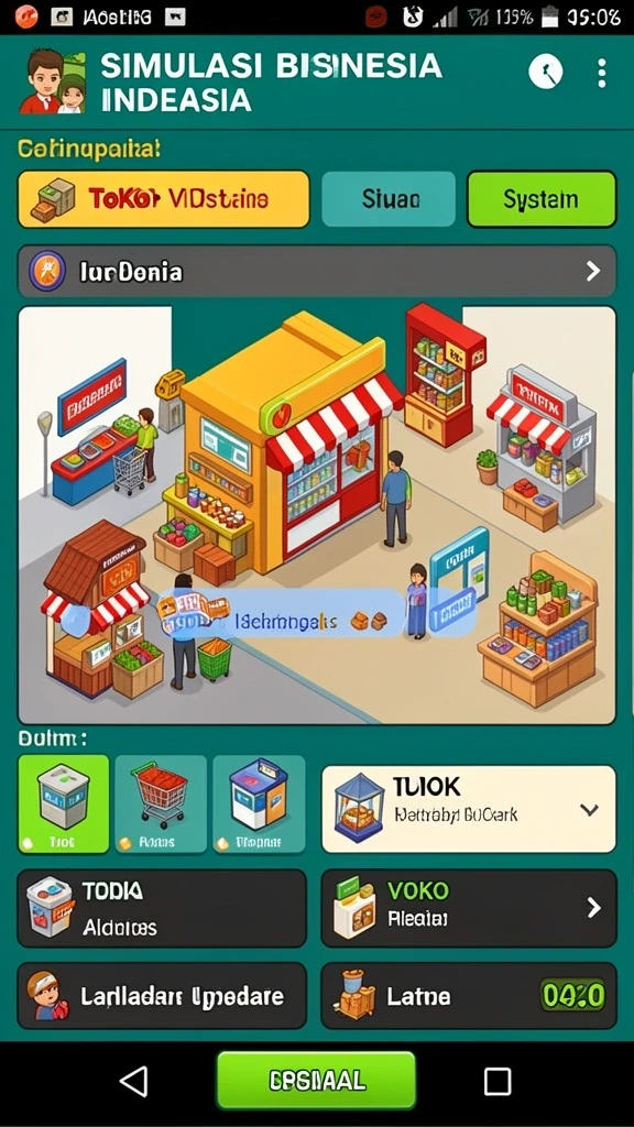 Tampilan awal permainan dengan karakter unik.