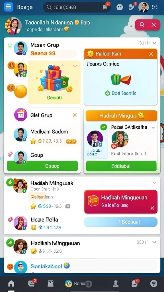 Tampilan permainan yang seru dan penuh warna.