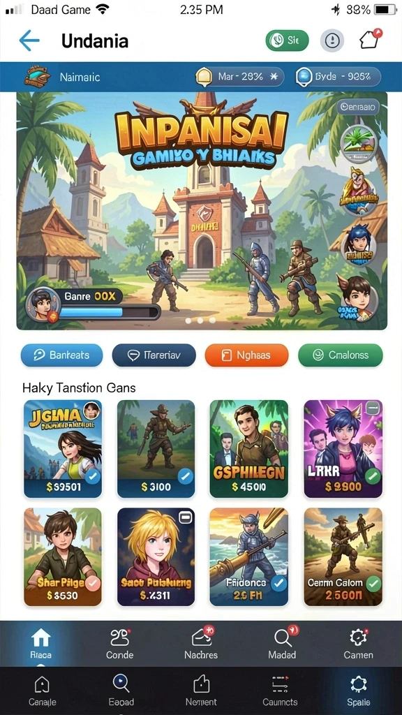 Screenshot aplikasi HAYA777: Menampilkan tampilan menu utama yang intuitif.