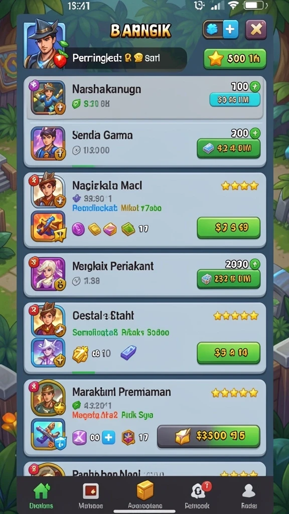 Beragam permainan, dari kartu hingga slot yang seru.